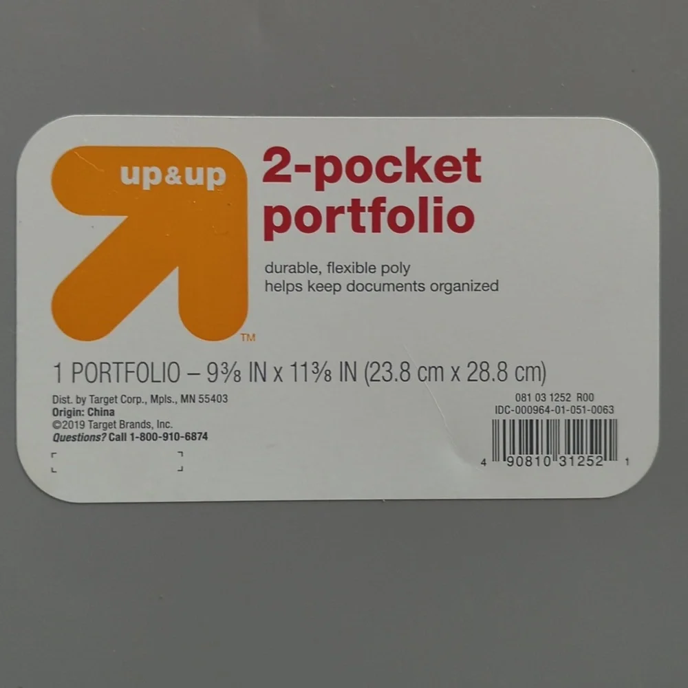 Up & Up 2-Pocket Portfolios Set Of 4 Brand New.